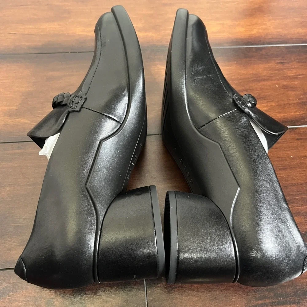 New Ecco Sculpted Lx 35 Women's Leather Block-Heeled Loafer‎ size EU 41/10-10.5